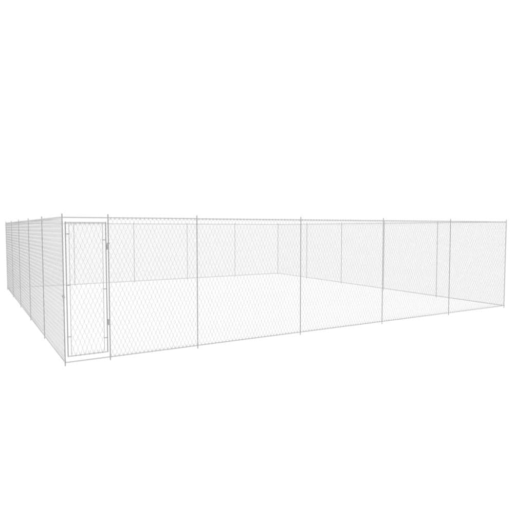 vidaXL Utendørs hundegård galvanisert stål 950x950x185 cm