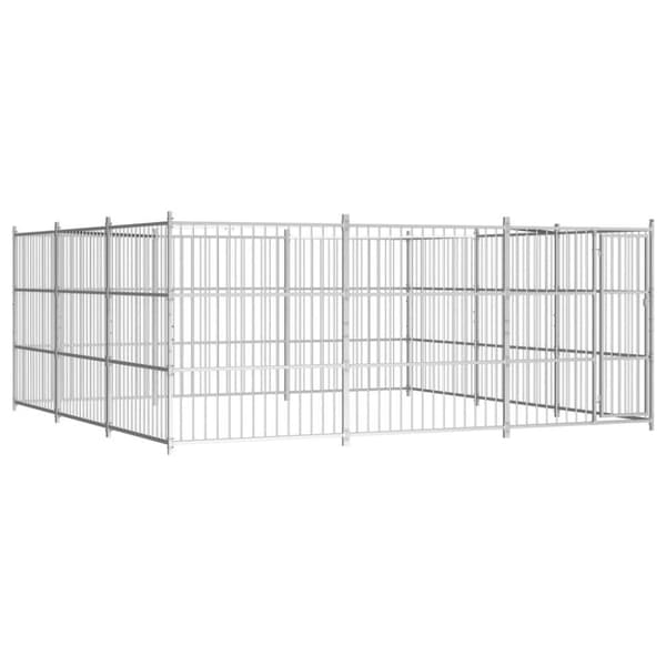 vidaXL Utendørs hundegård 450x450x185 cm