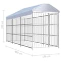 Miniatyrbilde 5 av 5: vidaXL Utendørs hundegård med tak 450x150 cm