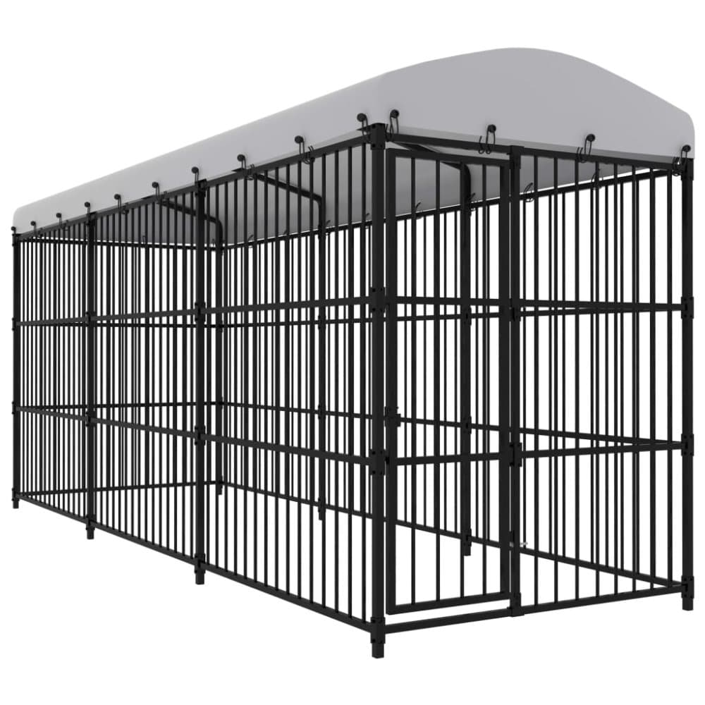 vidaXL Koiran ulkohäkki katoksella 450x150x210 cm