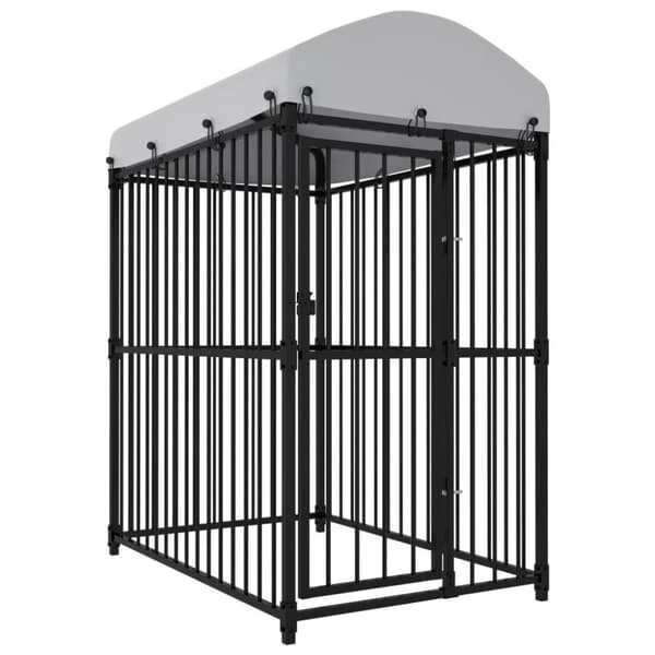 vidaXL Utendørs hundegård med tak 150x100x175 cm