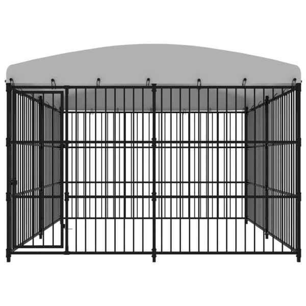 vidaXL Utendørs hundegård med tak 300x300x210 cm