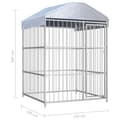Miniatyrbilde 5 av 5: vidaXL Utendørs hundegård med tak 150x150x200 cm