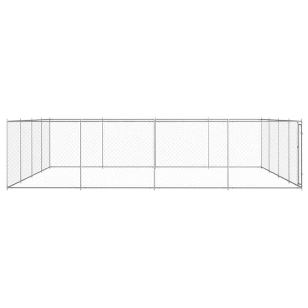 vidaXL Utendørs hundegård galvanisert stål 760x760x185 cm