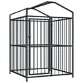 Miniatyrbilde 3 av 6: vidaXL Utendørs hundegård med tak 120x120x150 cm