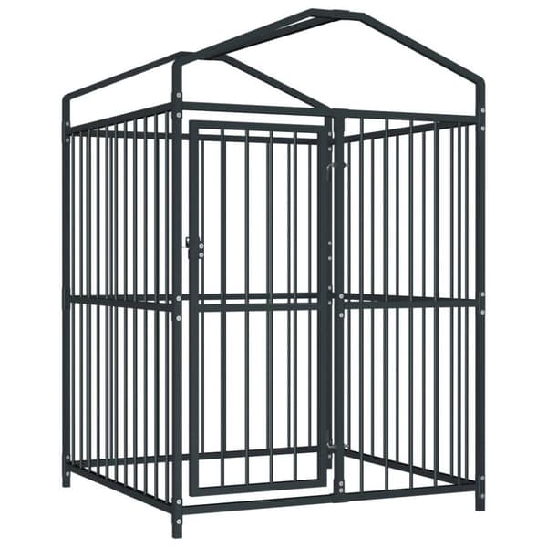 vidaXL Utendørs hundegård med tak 120x120x150 cm