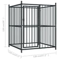 Miniatyrbilde 6 av 6: vidaXL Utendørs hundegård med tak 120x120x150 cm