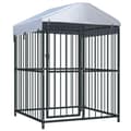 Miniatyrbilde 1 av 6: vidaXL Utendørs hundegård med tak 120x120x150 cm