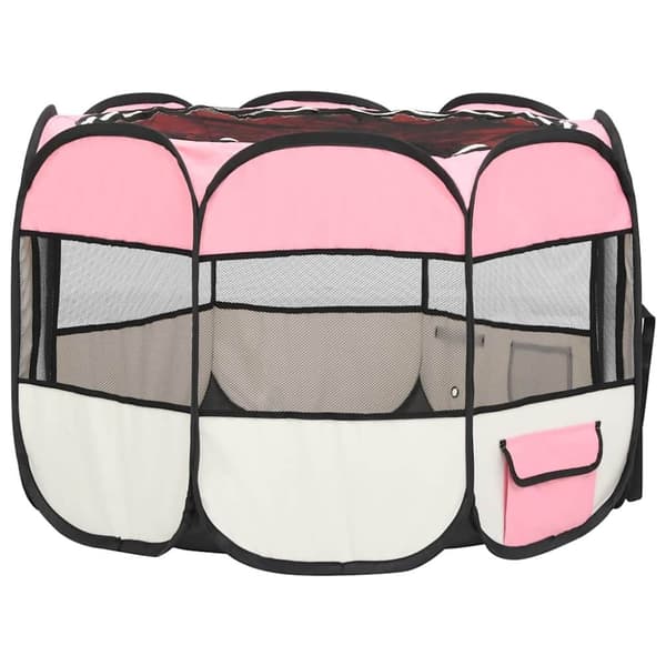 vidaXL foldbar hundegård med bæretaske 90x90x58 cm pink