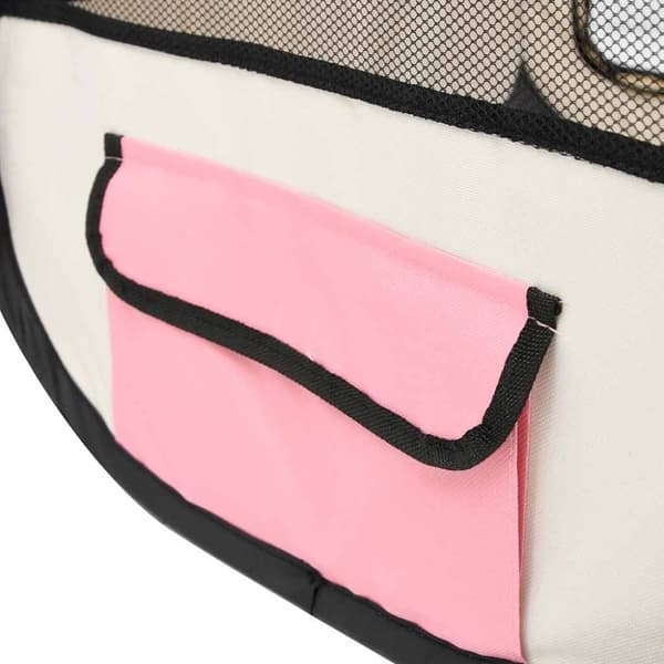 vidaXL foldbar hundegård med bæretaske 90x90x58 cm pink