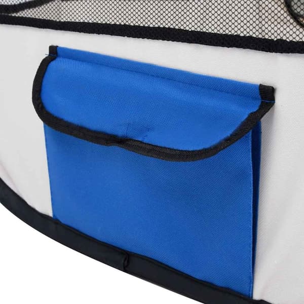 vidaXL Taitettava koirien pentuaitaus kantolaukulla sin. 145x145x61 cm