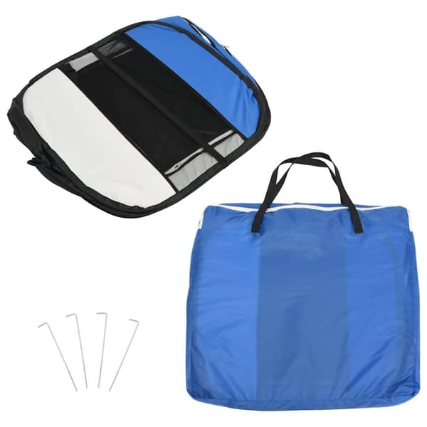 vidaXL Taitettava koirien pentuaitaus kantolaukulla sin. 145x145x61 cm