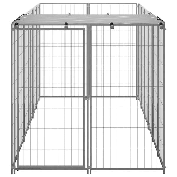 vidaXL hundeløbegård 330x110x110 cm stål sølvfarvet
