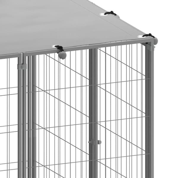 vidaXL Koiranhäkki hopea 15,73 m² teräs