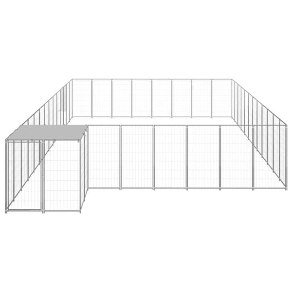 vidaXL hundeløbegård 30,25 m² stål sølvfarvet