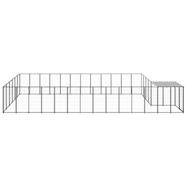 vidaXL Koiranhäkki musta 22,99 m² teräs