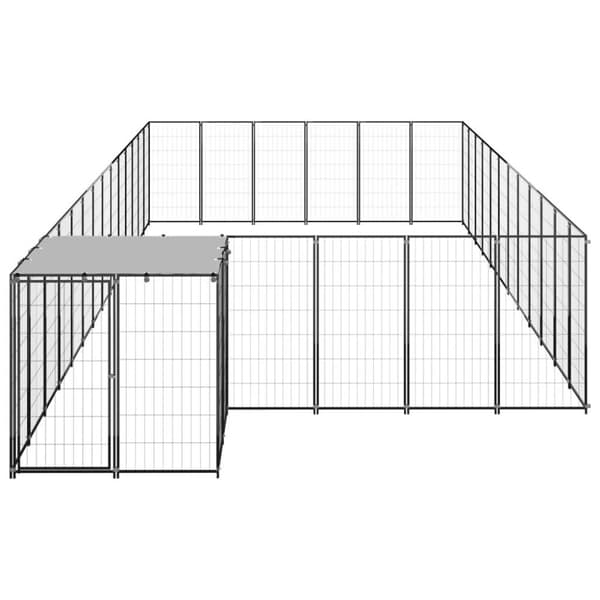 vidaXL Koiranhäkki musta 22,99 m² teräs
