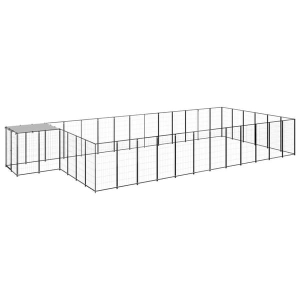 vidaXL Koiranhäkki musta 22,99 m² teräs