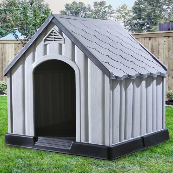 vidaXL Hundkoja grå 92x87x91 cm plast