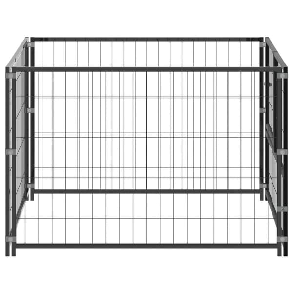 vidaXL Hundebur svart 100x100x70 cm stål