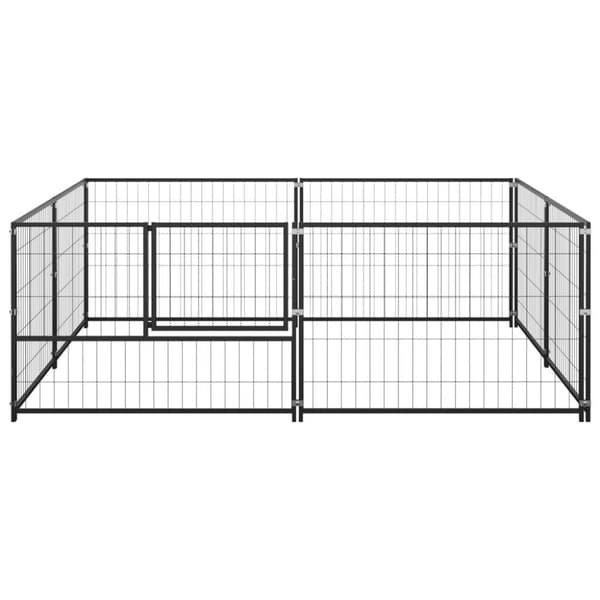 vidaXL Hundegård svart 4 m² stål