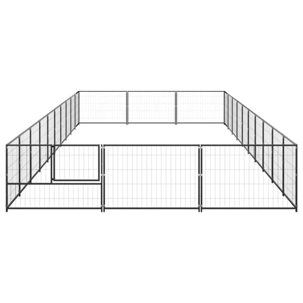 vidaXL Hundegård svart 30 m² stål