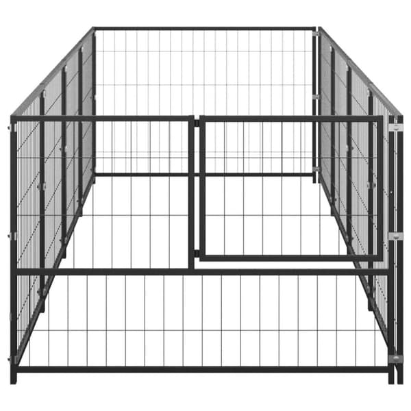 vidaXL hundeløbegård 4 m² stål sort