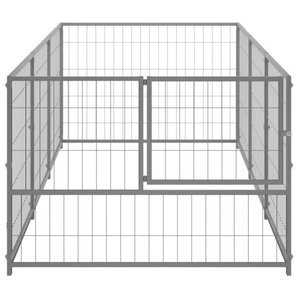 vidaXL hundeløbegård 3 m² stål sølvfarvet