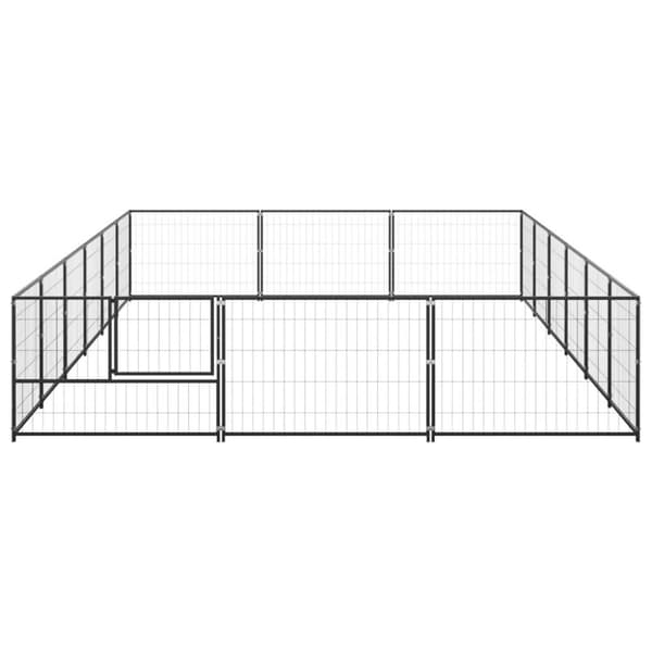 vidaXL Koiranhäkki musta 18 m² teräs