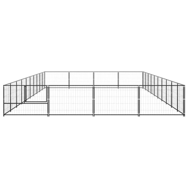 vidaXL Hundegård svart 40 m² stål