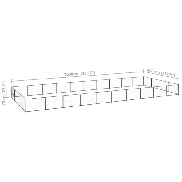 vidaXL Koiranhäkki musta 40 m² teräs