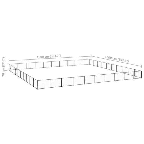 vidaXL Koiranhäkki musta 100 m² teräs