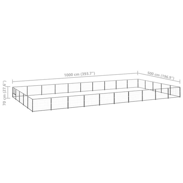 vidaXL Koiranhäkki musta 50 m² teräs