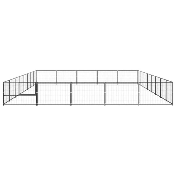 vidaXL Hundegård svart 40 m² stål