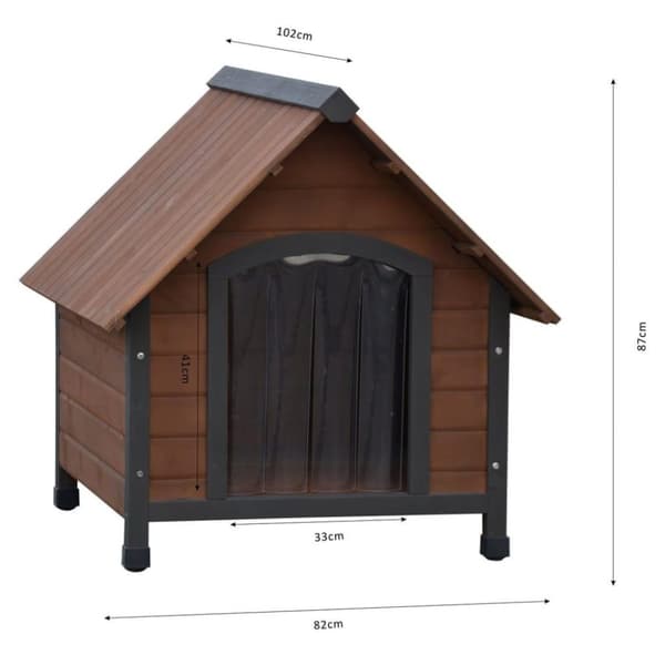 @Pet Hundehus med plastklaffer Rustique brun 102x82x87 cm