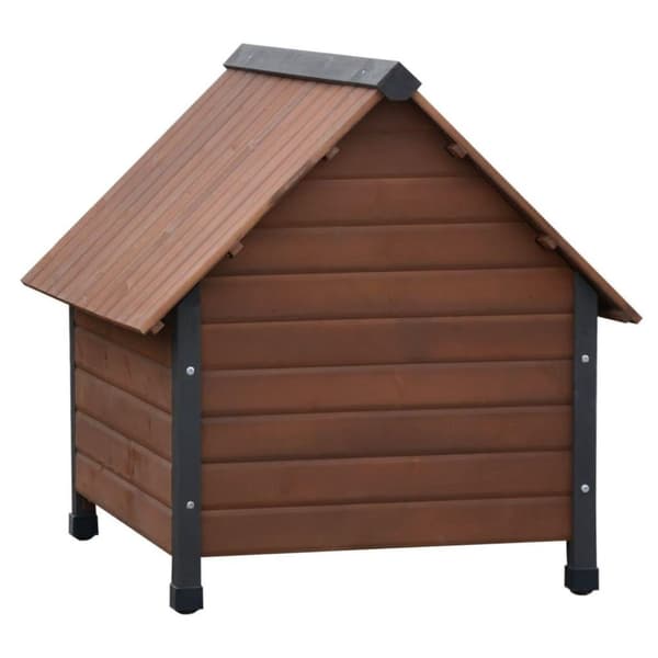 @Pet Hundehus med plastklaffer Rustique brun 102x82x87 cm