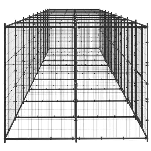 vidaXL Utendørs hundegård 24,2 m² stål