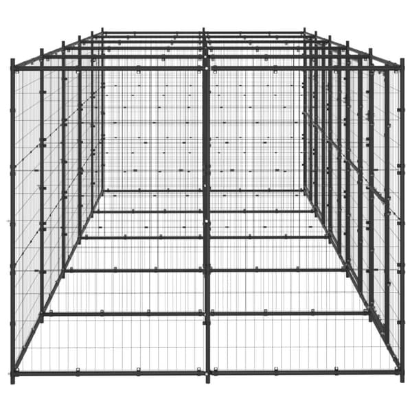 vidaXL Koiran ulkohäkki teräs 12,1 m²