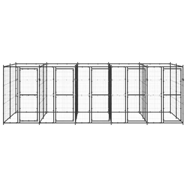 vidaXL Koiran ulkohäkki teräs 12,1 m²