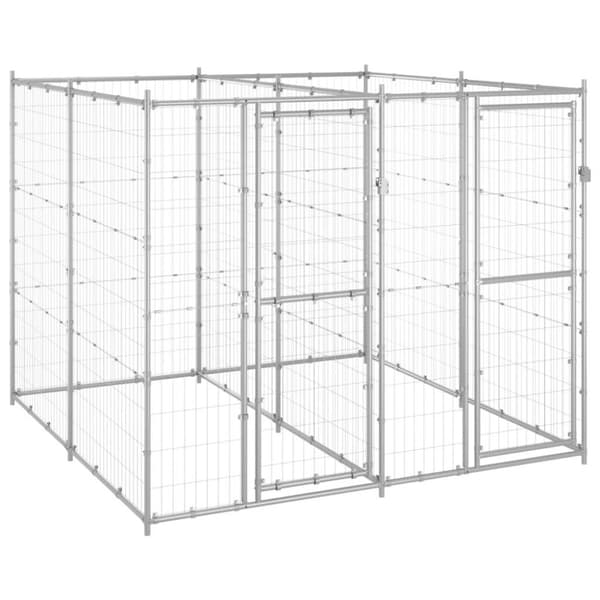 vidaXL udendørs hundebur 4,84 m² galvaniseret stål