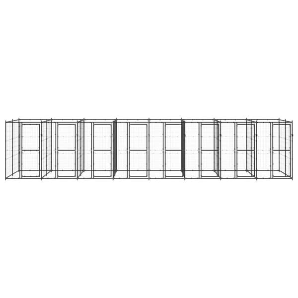 vidaXL udendørs hundebur 19,36 m² stål
