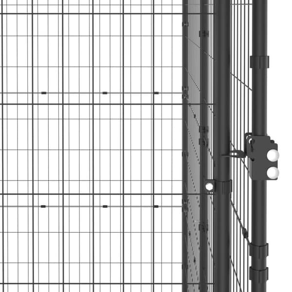 vidaXL udendørs hundebur med tag 24,2 m² stål