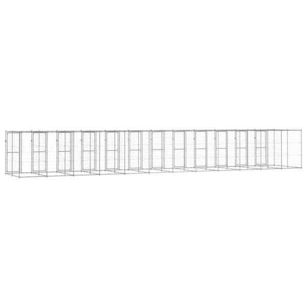 vidaXL udendørs hundebur 29,04 m² galvaniseret stål