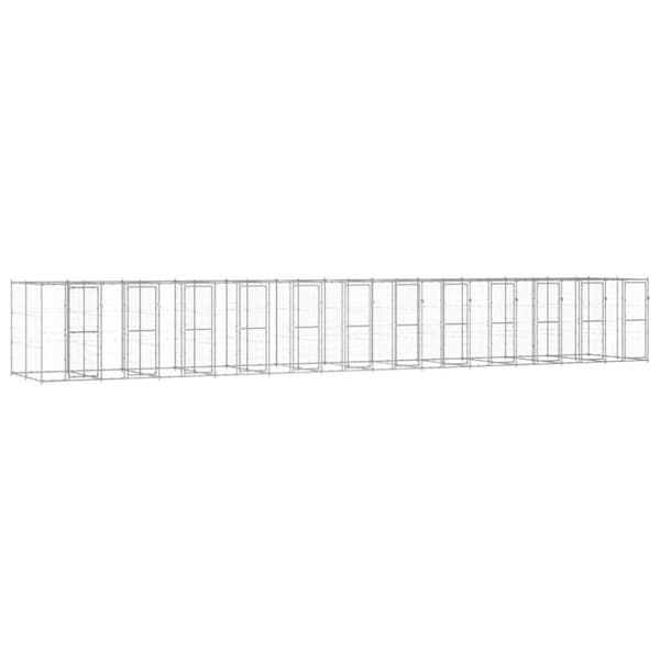 vidaXL udendørs hundebur 29,04 m² galvaniseret stål