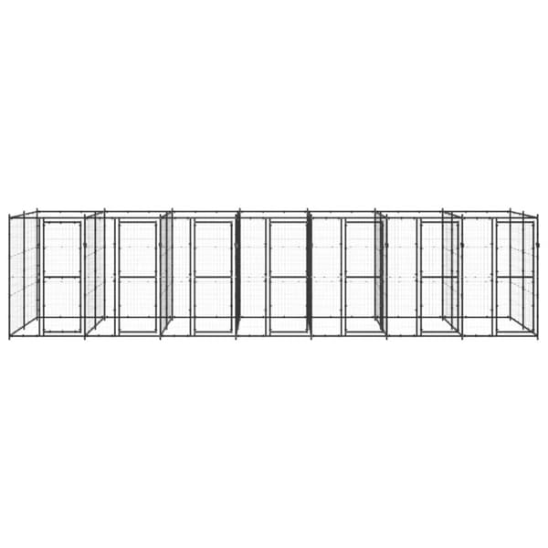 vidaXL udendørs hundebur 16,94 m² stål