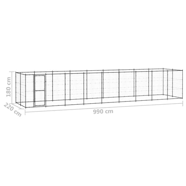 vidaXL udendørs hundebur 21,78 m² stål