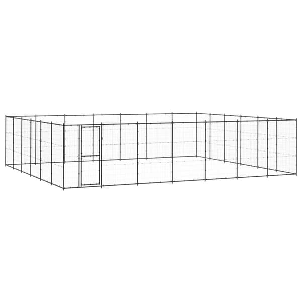 vidaXL Koiran ulkohäkki teräs 50,82 m²