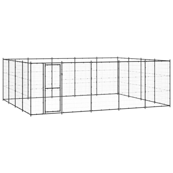 vidaXL udendørs hundebur 24,2 m² stål