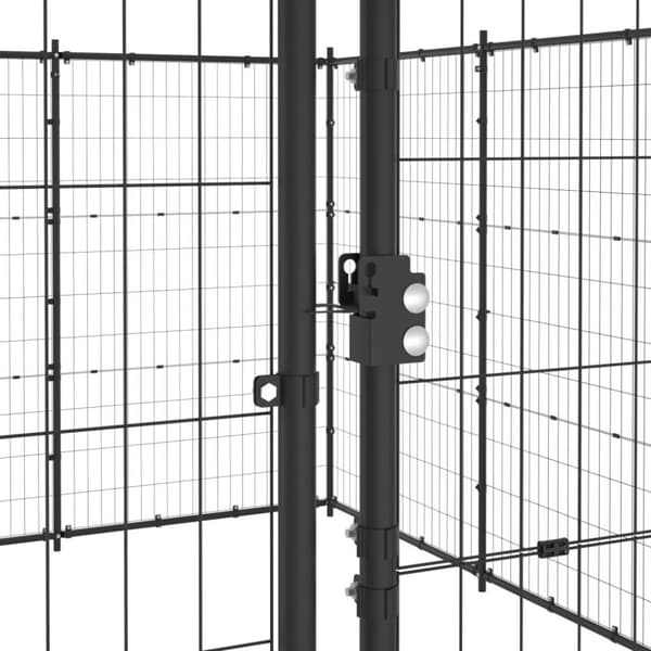 vidaXL udendørs hundebur 33,88 m² stål