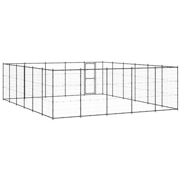 vidaXL udendørs hundebur 36,3 m² stål